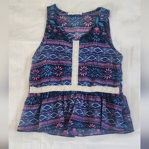 Blue Sheer Girls Size 7 Blouse